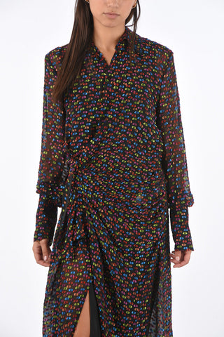 chemisier maxi in seta ricamato