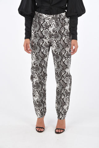 snake-print straight fit jeans