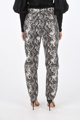 snake-print straight fit jeans
