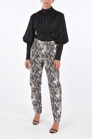 snake-print straight fit jeans