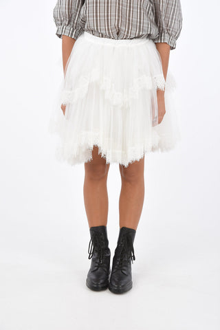 tulle drawstring waist ruffled skirt