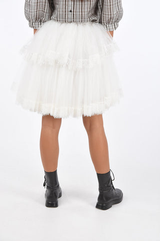 tulle drawstring waist ruffled skirt