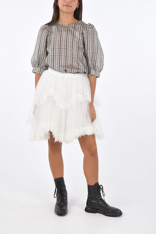 tulle drawstring waist ruffled skirt