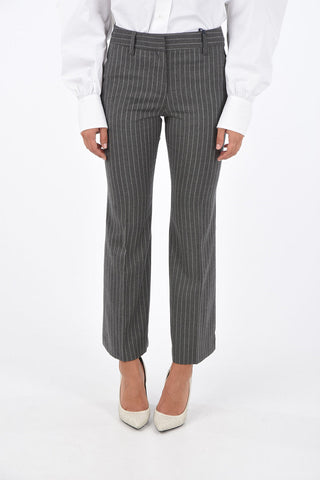 pinstriped SANDY single pleat trousers