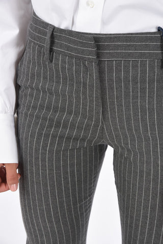 pinstriped SANDY single pleat trousers