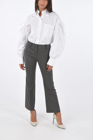 pinstriped SANDY single pleat trousers