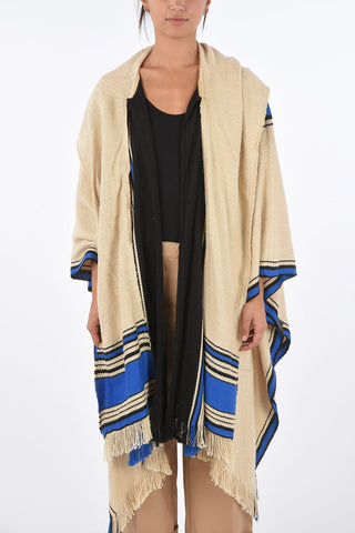 flax and silk cape with hood