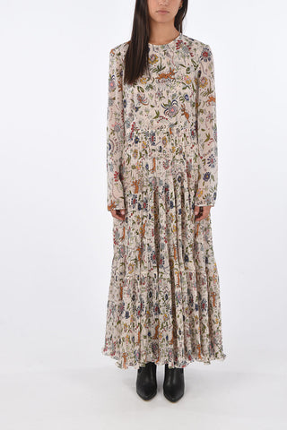 printed HERA maxi pleated dress