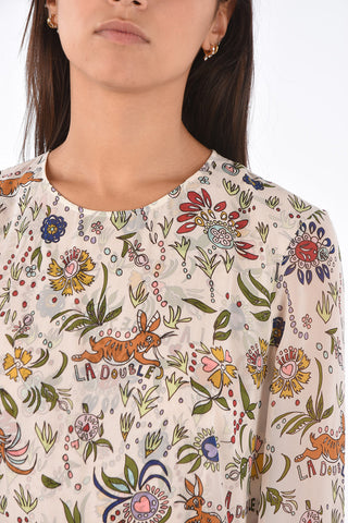 printed HERA maxi pleated dress