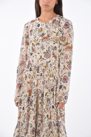 printed HERA maxi pleated dress