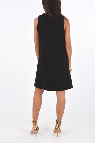 crew-neck above knee sheath dress