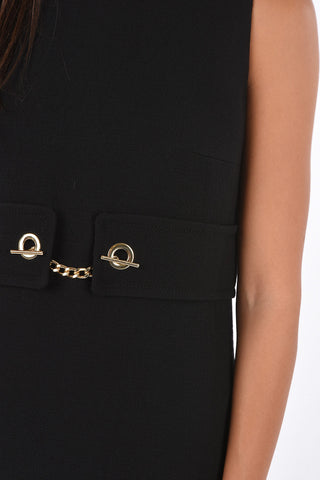 crew-neck above knee sheath dress