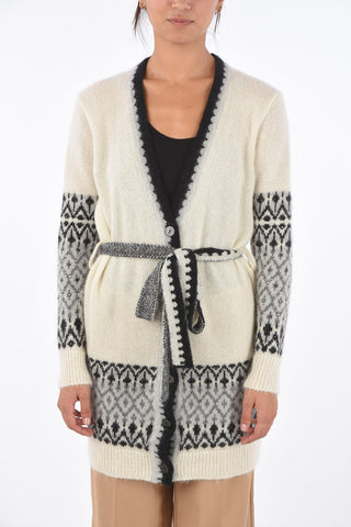 Maxi cardigan con cintura