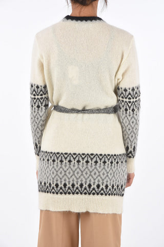 Maxi cardigan con cintura
