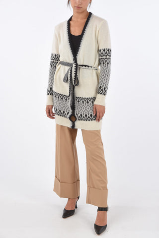 Maxi cardigan con cintura