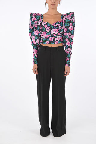 stretch cotton palazzo pants