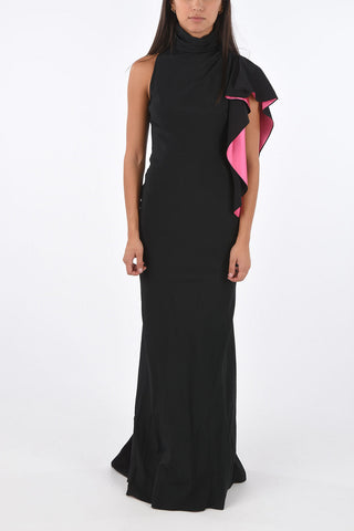 draped sleeve maxi dress