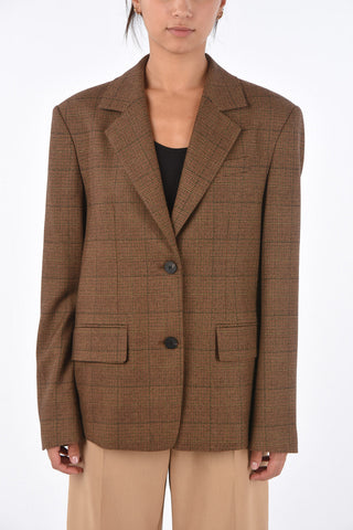 district check center vent notch lapel 2-button blazer