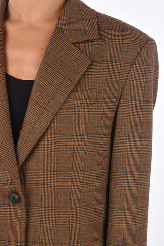 district check center vent notch lapel 2-button blazer