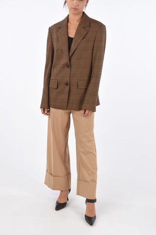district check center vent notch lapel 2-button blazer