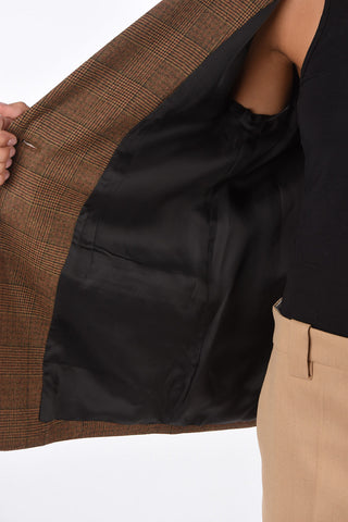 district check center vent notch lapel 2-button blazer
