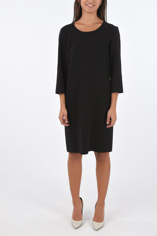 vestito in lana stretch girocollo