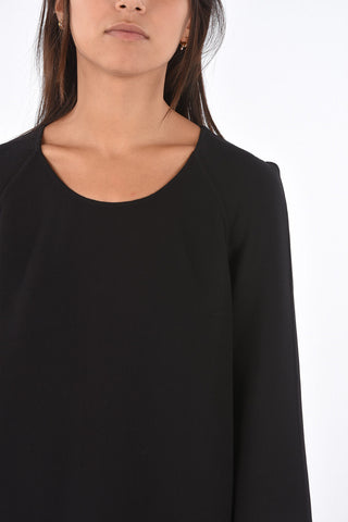 vestito in lana stretch girocollo