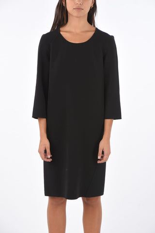 vestito in lana stretch girocollo