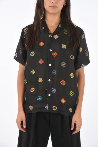 Embroidered bowling Shirt
