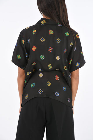 Embroidered bowling Shirt