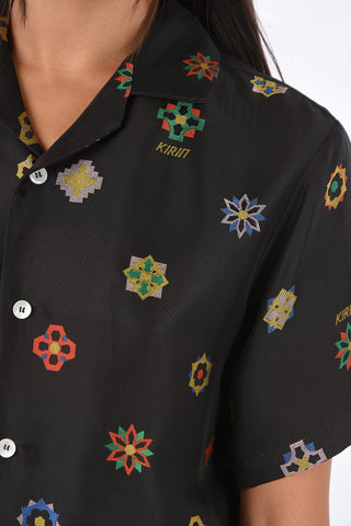Embroidered bowling Shirt