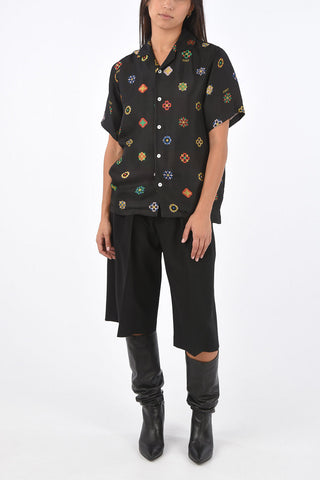 Embroidered bowling Shirt