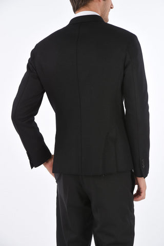 SLIM FIT Double-breasted Coat with Zip and Raw Cut Edges