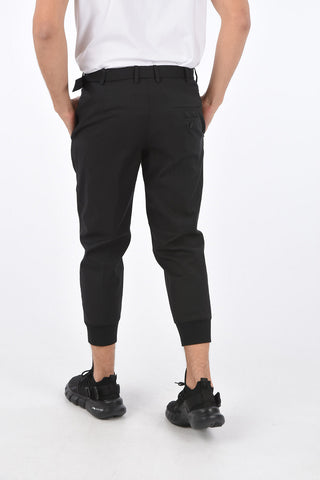 Pantaloni a Vita Bassa con Cintura ed Elastico alla Caviglia