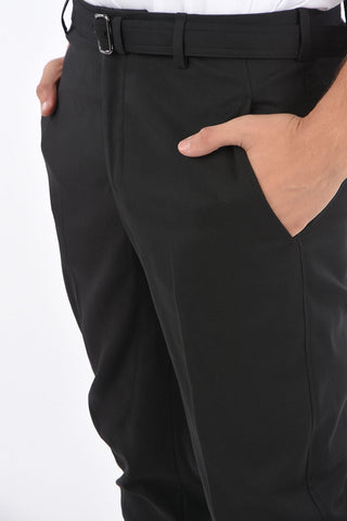 Pantaloni a Vita Bassa con Cintura ed Elastico alla Caviglia