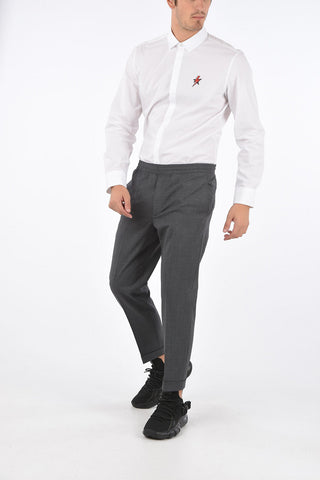 Cuffed Hem Slim Fit Pants