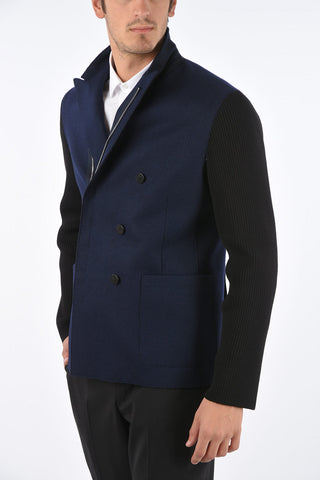 Slim Fit Double-breasted Suit with Zip