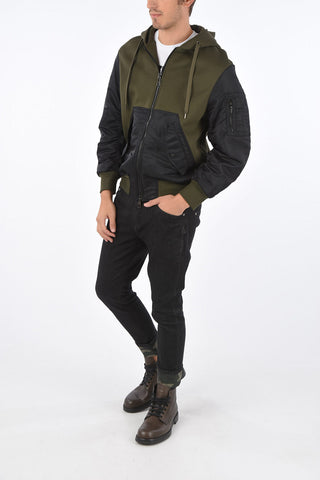 Felpa EASY FIT con Zip Frontale e Maniche Imbottite