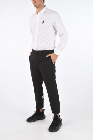 SLIM FIT Pants with Ankle Applications