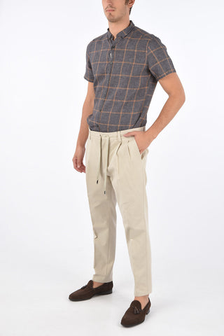 Drawstring Double Pleated Pants