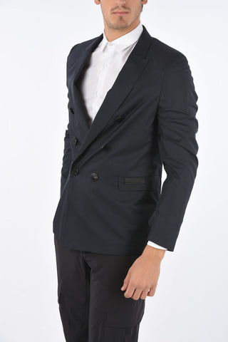 TRAVEL Double-Breasted Skinny Fit Blazer