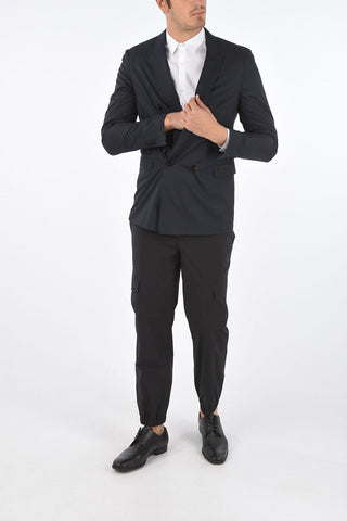 TRAVEL Double-Breasted Skinny Fit Blazer