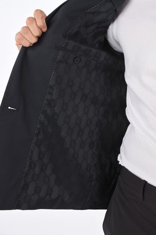 TRAVEL Double-Breasted Skinny Fit Blazer