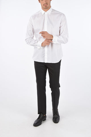 Stretch Cotton Spread Collar Shirt