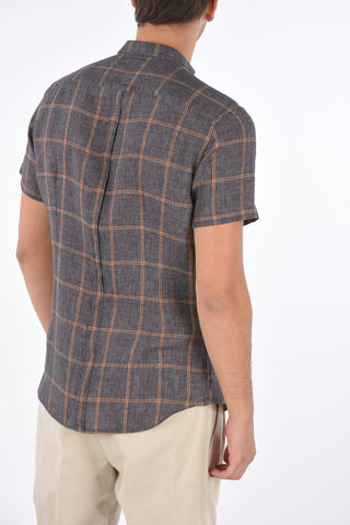 CC COLLECTION Camicia Button Down in Lino Check