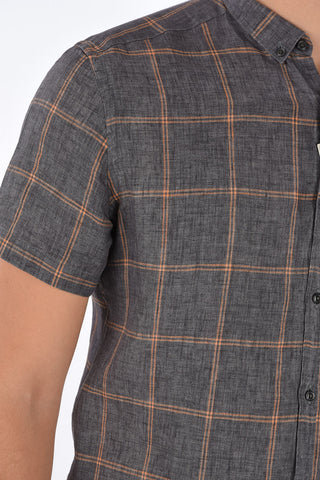 CC COLLECTION Camicia Button Down in Lino Check