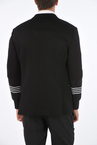 SLIM FIT Blazer with Knitted Sleeves and Elastic Cuff