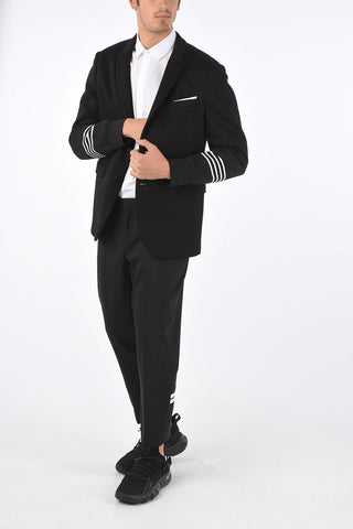 SLIM FIT Blazer with Knitted Sleeves and Elastic Cuff