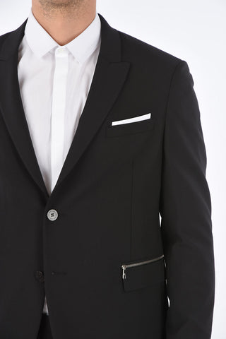 Peak Lapel SLIM FIT Blazer with Zipped Pocket
