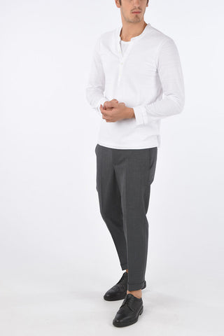 Unstructured Slim Fit Henley T-shirt
